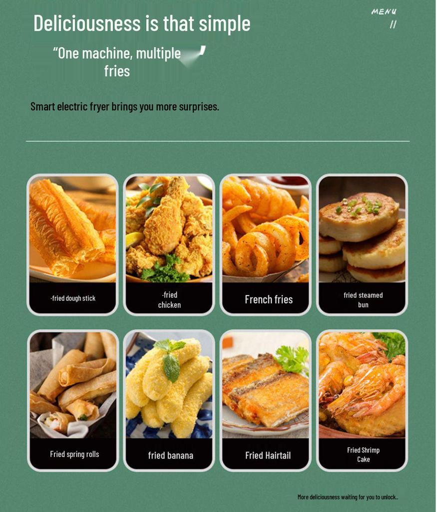 Cross-Border Visible All-in-One Self-Heating Electric Fryer Churro & French Fry Maker