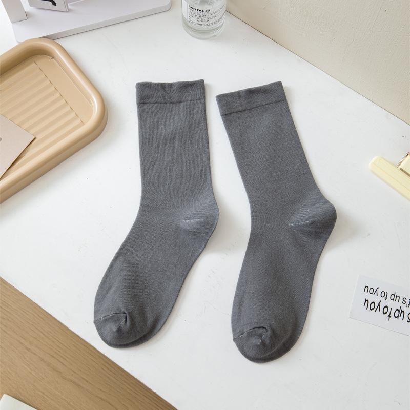 Solid Color Confinement Socks, Medium Socks, Pure Cotton Socks, Summer Thin Candy-Colored Spring And Autumn Stockings, Socks