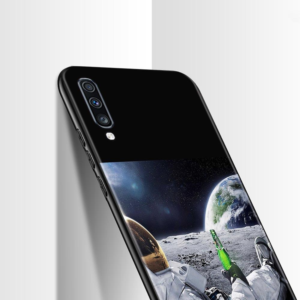 Silikonowe etui na telefon do Samsung Galaxy A50 A70 A10 A20e A30 A40 A20s A10s A10e A80 A90 A60 A30s Pokrowiec Shell Ziemia Księżyc Planeta