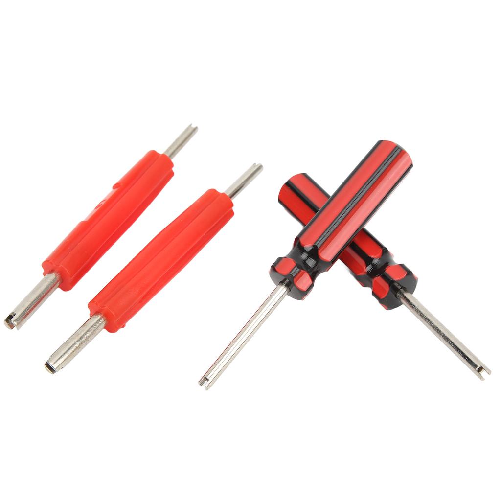 Juego de 6 piezas Removedor Instalador de Núcleos de Válvula de Neumático Cabezales Simples Dobles Herramienta de Válvula de 4 Vías para Coches Camiones