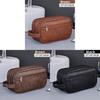 Business Travel Double Layer Mens Wash Bag With Waterproof Pu Material For Commuting And Storage