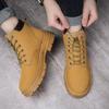 Martin boots autumn and winter new rhubarb boots high-top trendy shoes non-slip and wear-resistant boots