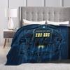 Time Traveler Flannel Throw Blanket Soft TARDIS Blue Design All Season Cozy Comfort for Doctor Who Fan Gift