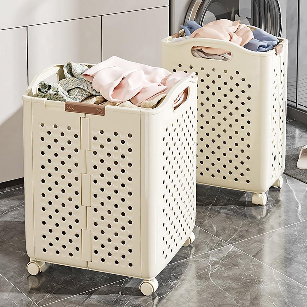 Multipurpose Portable Laundry Hamper with 4 Wheels Folding Clothes Storage Solution for Efficient Home Organization