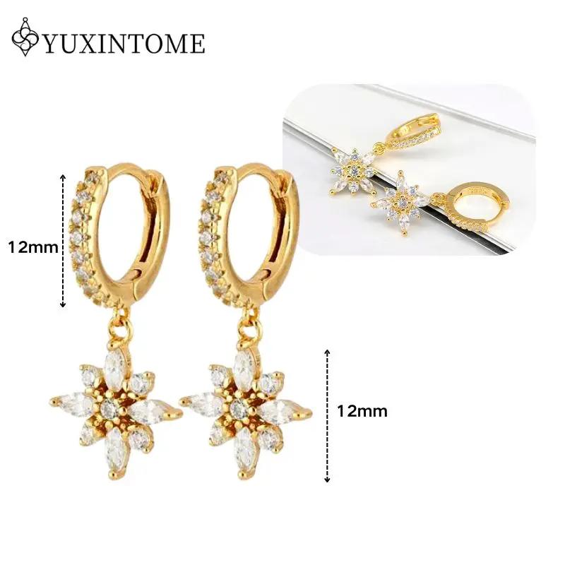 Dames 925 Zilveren Oorstekers Kristal Zirconia Waterdruppels Stud Hoops Goud Huggie Oorbellen Premium Luxe Feest Sieraden
