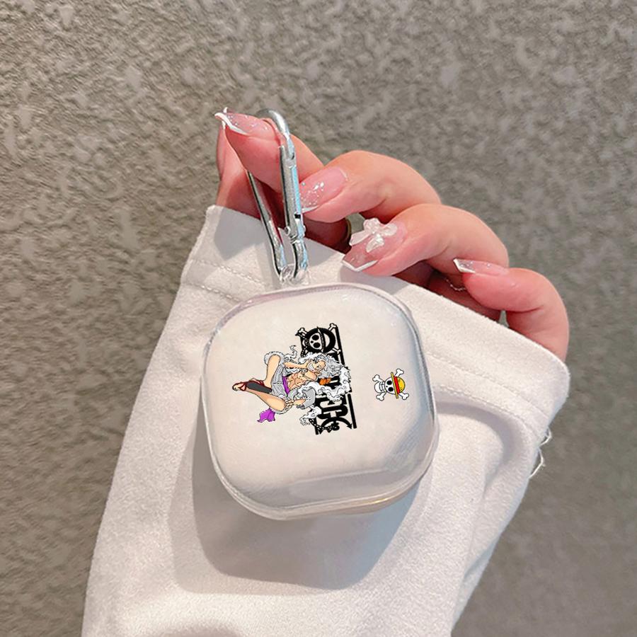 One Piece Luffy Cool Clear Earphone Cases Cover With Hook Case For Samsung Galaxy Buds Live 2 3 FE 4Pro 2Pro 3Pro 4 Pro