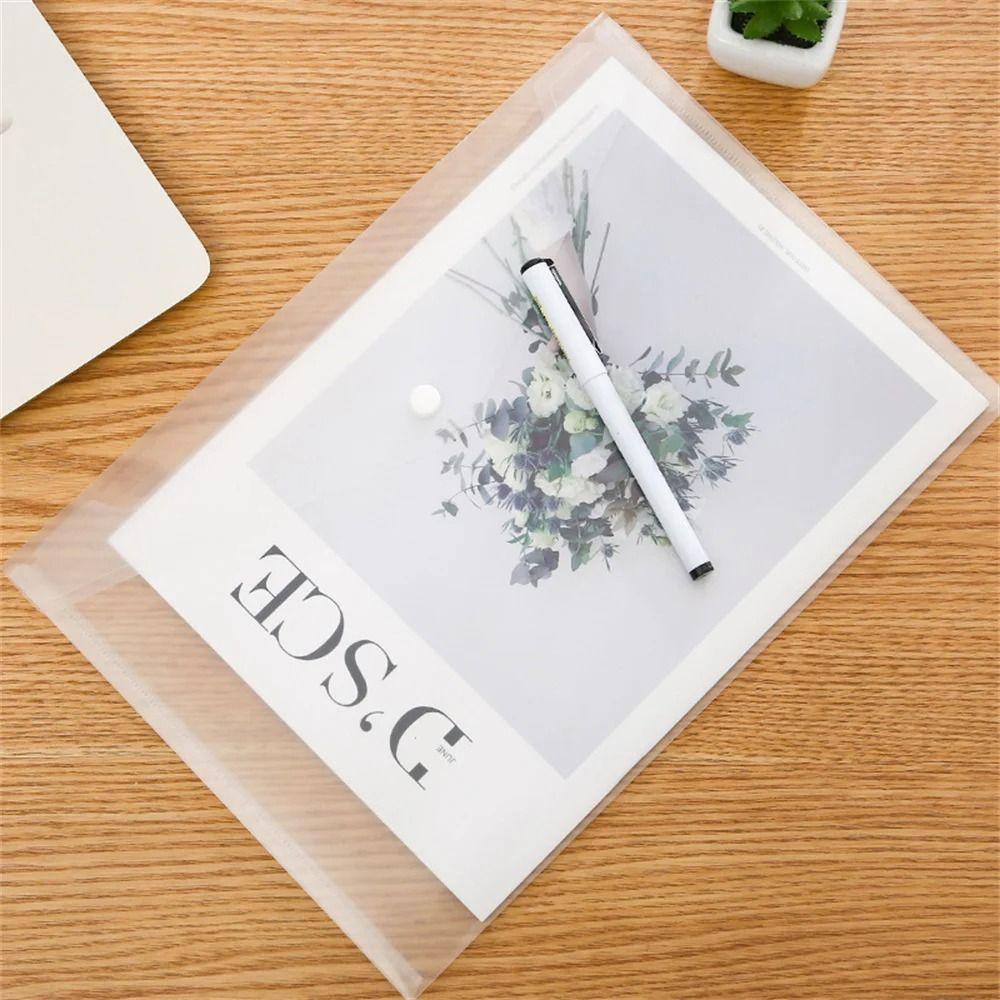 1Pcs Transparent Document Files Folders Envelope Popper Wallets  for School Office Home