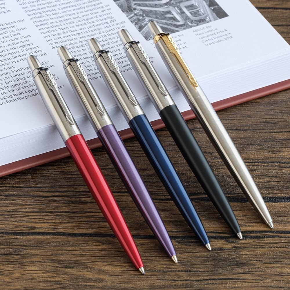 PARKER Parker Ballpoint Pen, Jotter, Stainless Steel, GT, Medium, Permanent, Gift, Boxed, Luxury,...