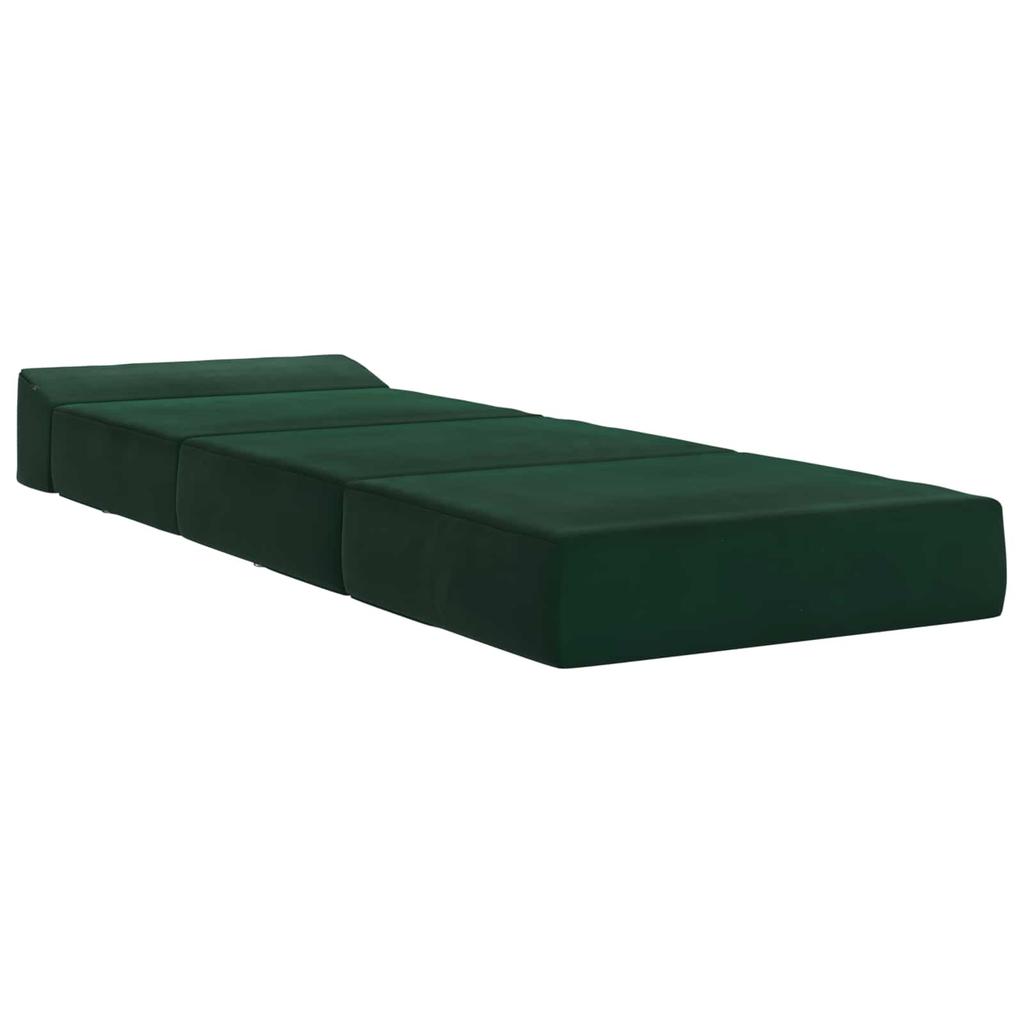 Folding Sofa Bed Dark Green 200 x 70 x 15 cm Velvet