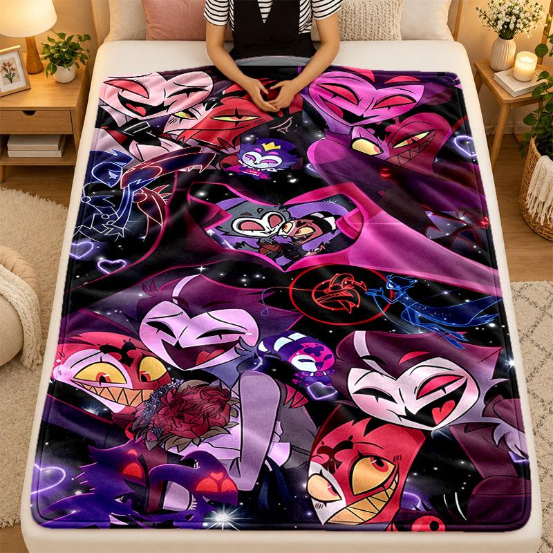 Flannel BlanketHelluva Boss Warm Soft Throw Blanket for Indoor Sofa Bed Living Room Use