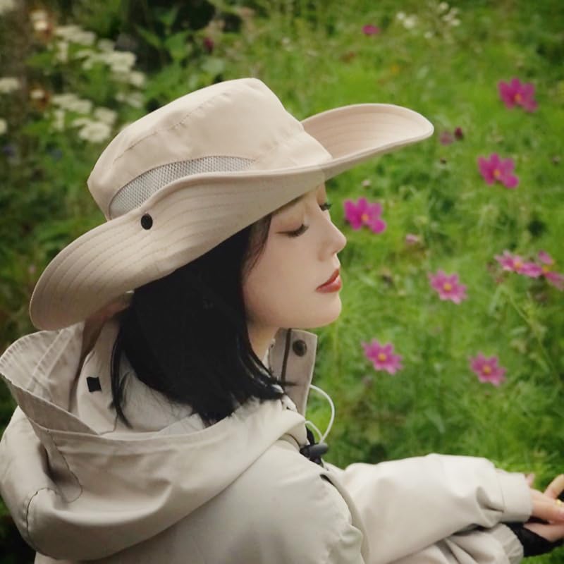 Sol UV-skydd Safari Bredbrätte Justerbar Haka UV 9229 [LeafIn] Damhatt, Hatt, Hatt, Kamouflage, Hatt, Hatt, Rem, Skydd, Andningsbar,