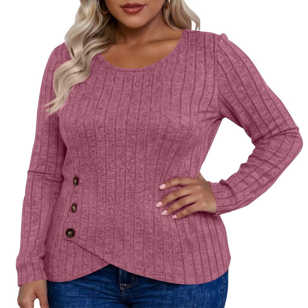 Women's Fashion Casual Solid Color Oversized  Long Sleeve  Fit Top