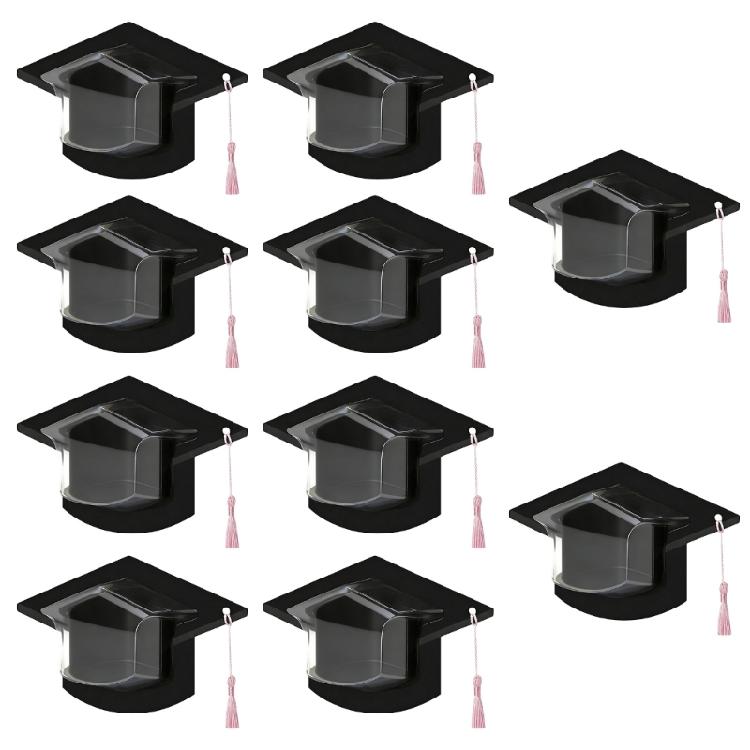 1/5/10/30Pcs Graduation Celebration Candy Holders With Plastic Dome And Yellow Tassels For Classroom Activities
