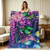 All Season Flannel Blanket with Wisteria Flower And Butterfly Print Soft Warm Throw Blanket for Sofa Couch Bedroom Living Room Office