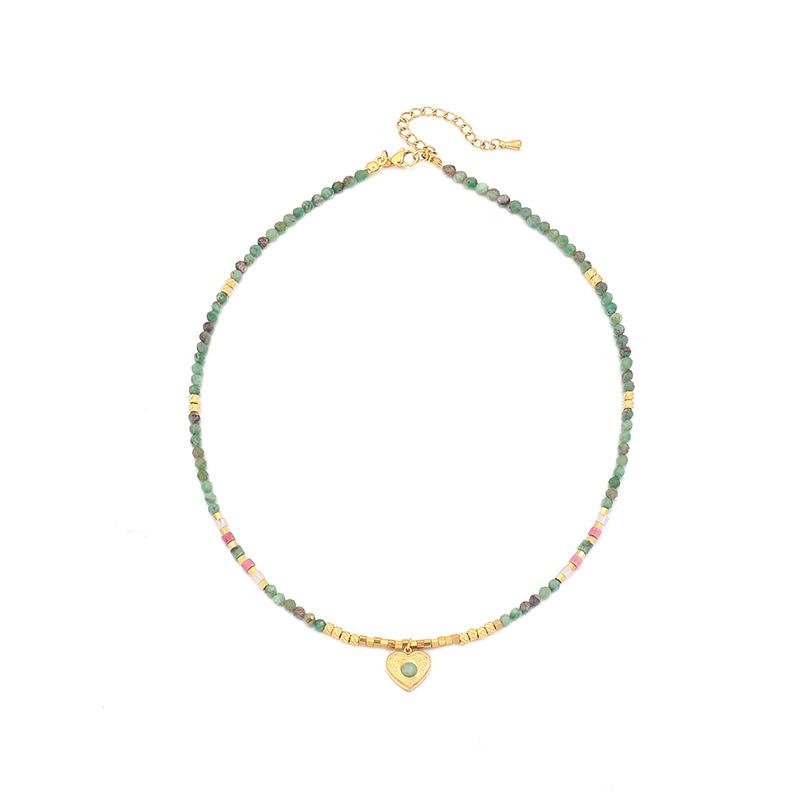 GEMCHIC Women s Vintage Bohemian Beaded Necklace with Heart Pendant