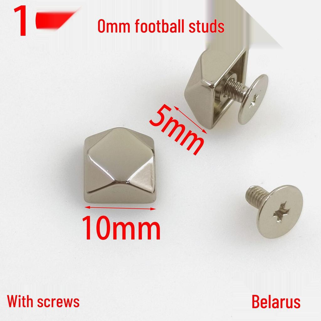 10MM Octagonal Football Studs: Polygonal Decorative Rivets & Bottom Protective Feet for Bags
