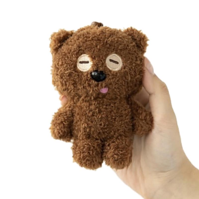 1Pcs Cartoon Little Bear With Hat Doll Key Chain Pendant Plush Toy Doll Keychain Backpack Pendant Accessories Gift For Children