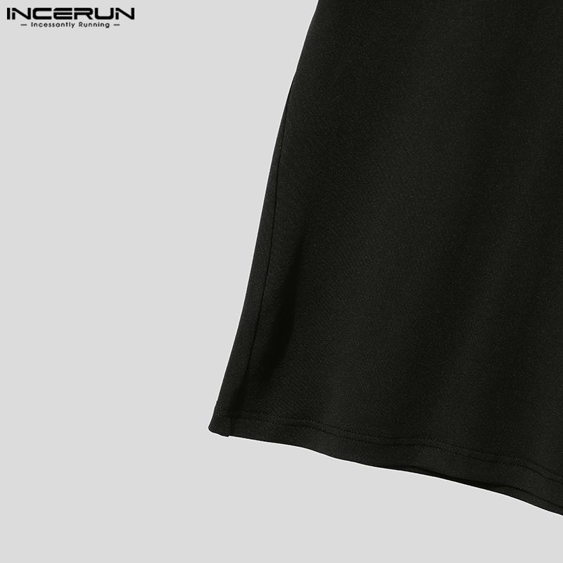INCERUN Men Short Sleeve Mesh Sheer Patchwork Fitted T-shirts
