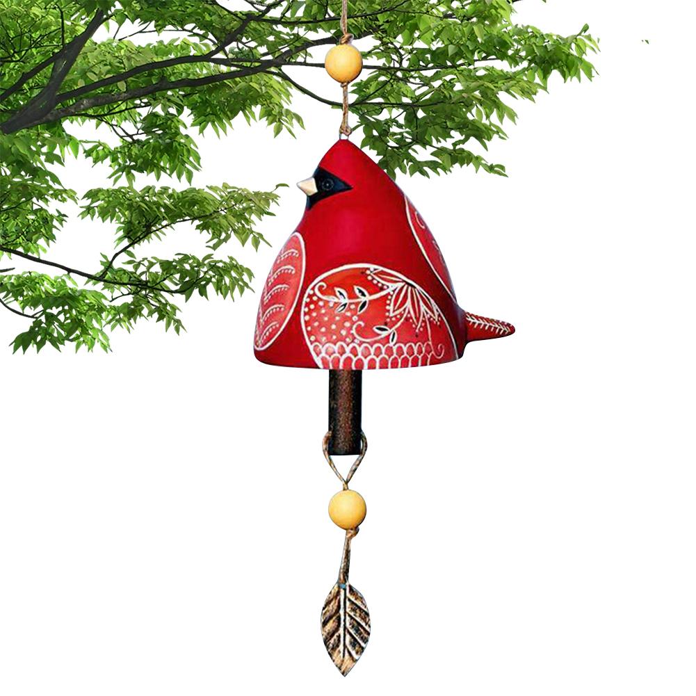 Cute Wind Bell Hanging Ornaments Bird Bell Chimes Hanging Rustic Wind Chime for Wall Window Door Housewarming Gift