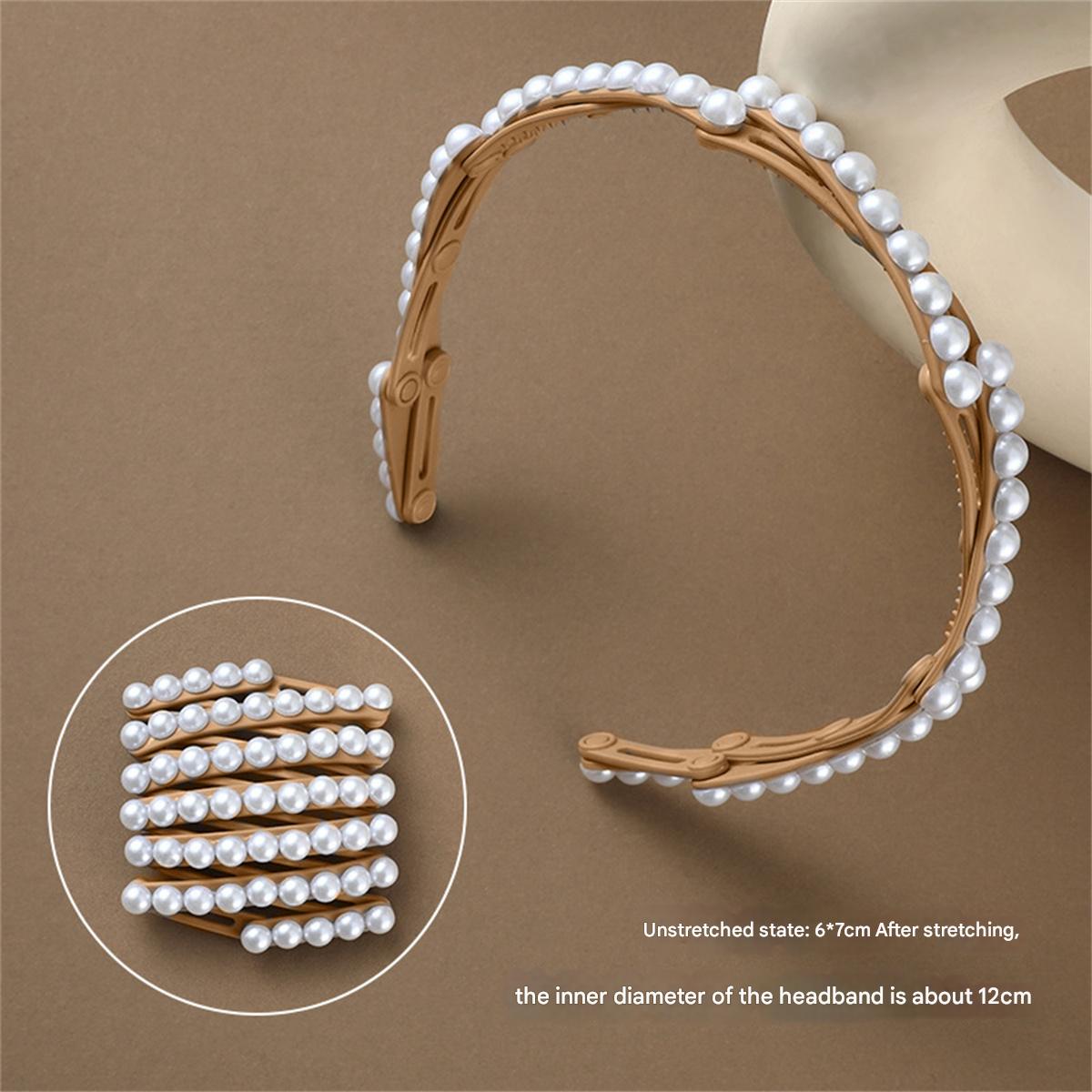 

Retractable foldable headband for women to wash their faces, non-slip hairpins, travel headbands, pearl hair bundles, headwear