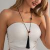 Salircon Bohemia Colorful Resin Acrylic Beads Leather Wax Thread Rope Pendant Choker Necklace for Women 2026 New Fashion Jewelry