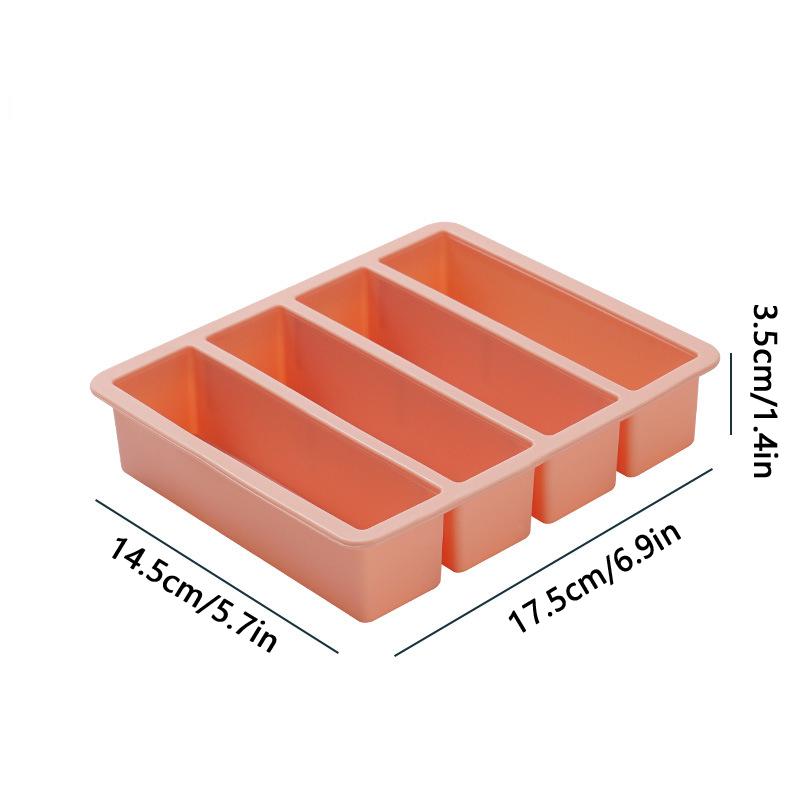 Bandeja de Hielo Larga para Verano, Bandeja de Cubitos de Hielo de Silicona de Grado Alimenticio, Suministros para Hacer Hielo, Cubitos de Hielo para Café Frío