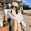 Women's Knitted Sweaters Thin See Through Casual Oversized Long Sleeve Sweater Lady Sexy Hollow Out Mesh Pullover Beach T-shirts
