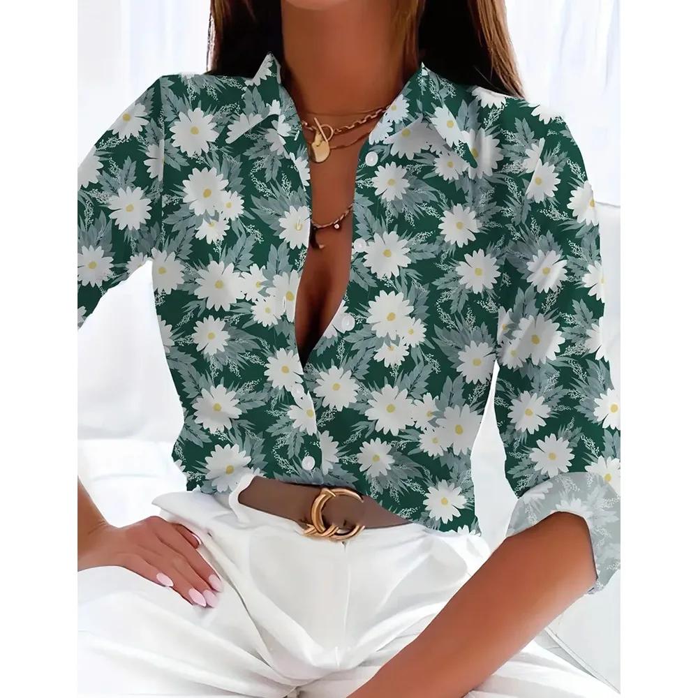 Fashion Women's Shirts Summer Leopard 3D Printed Women's Long Sleeve Tops Spring Autumn Casual Loose Tops Long Sleeve Shirt