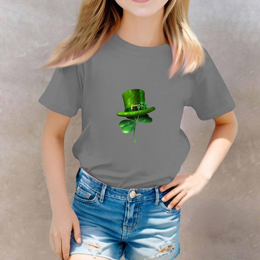St. Patrick's Day Toddler Girl Boy T-Shirts Kids Top Boys And Girls Printed Short Sleeved T-shirt
