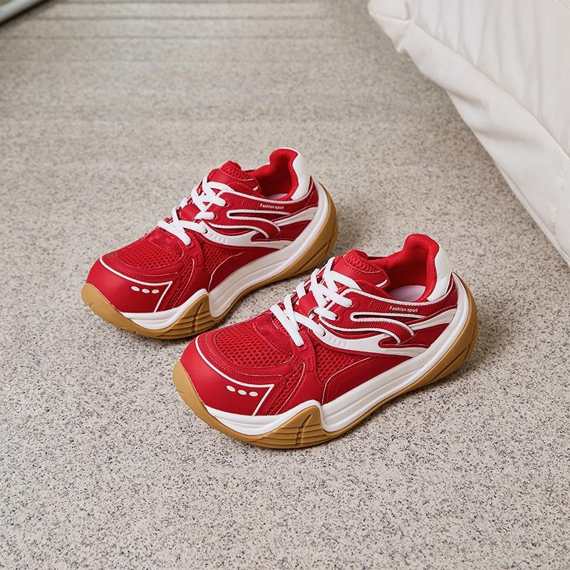 thick-soled dad shoes women's summer mesh thin lightweight color matching casual sports shoes