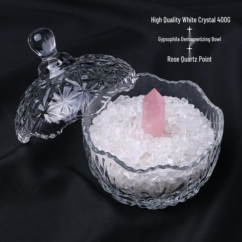 Natural White Crystal Stone Purification Bowl for Jewelry Storage