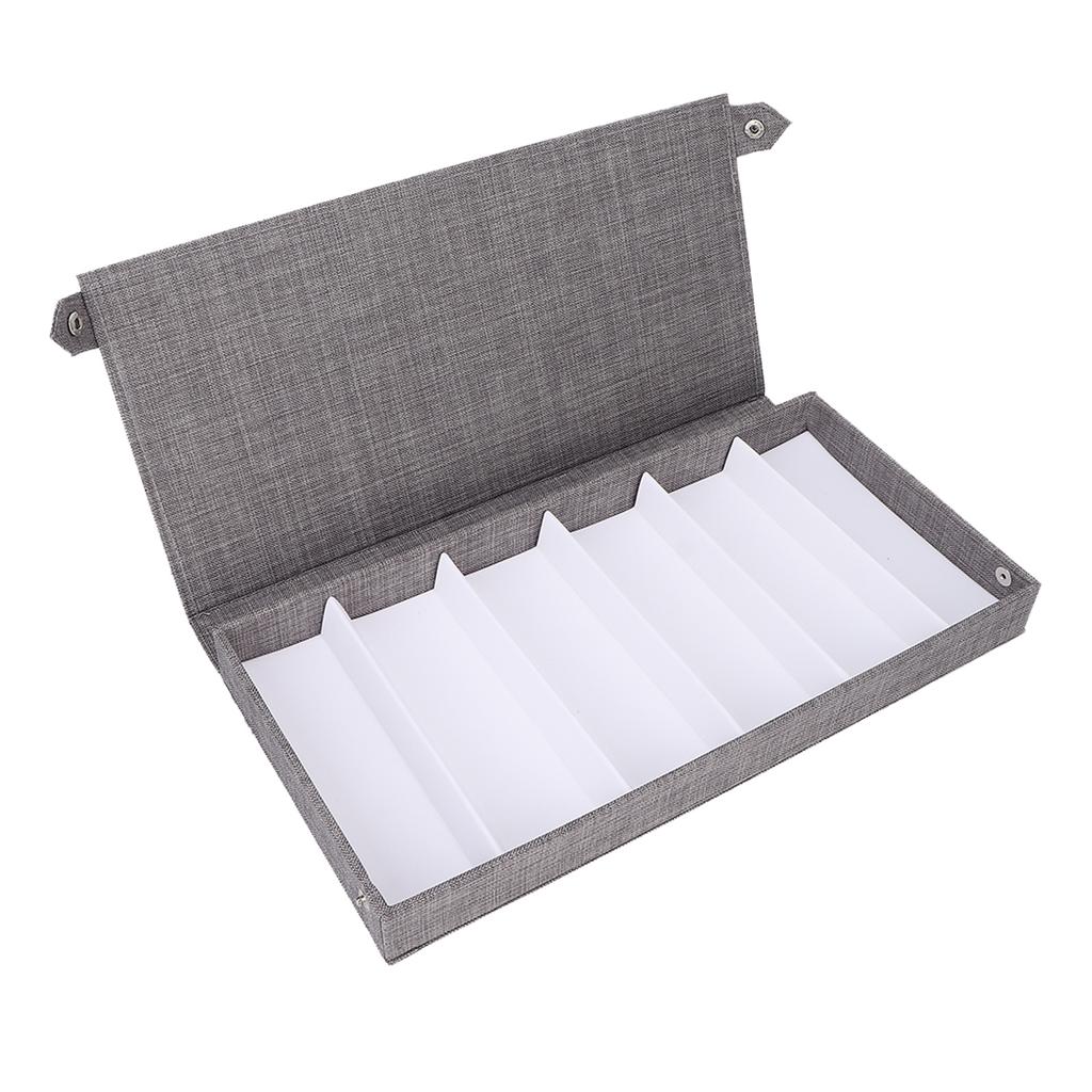 6 Grids Sunglasses Storage Case Flocking Cloth Button Closure Prevent Scratches Glasses Display BoxGrey