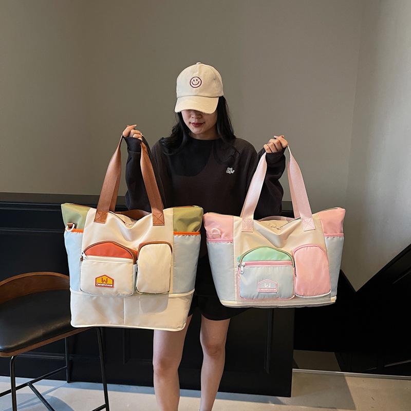 Expandable Fashion Travel Bag for Men and Women, Outdoor Sports Yoga Fitness Bag, Simple and Lightweight Casual Handbag