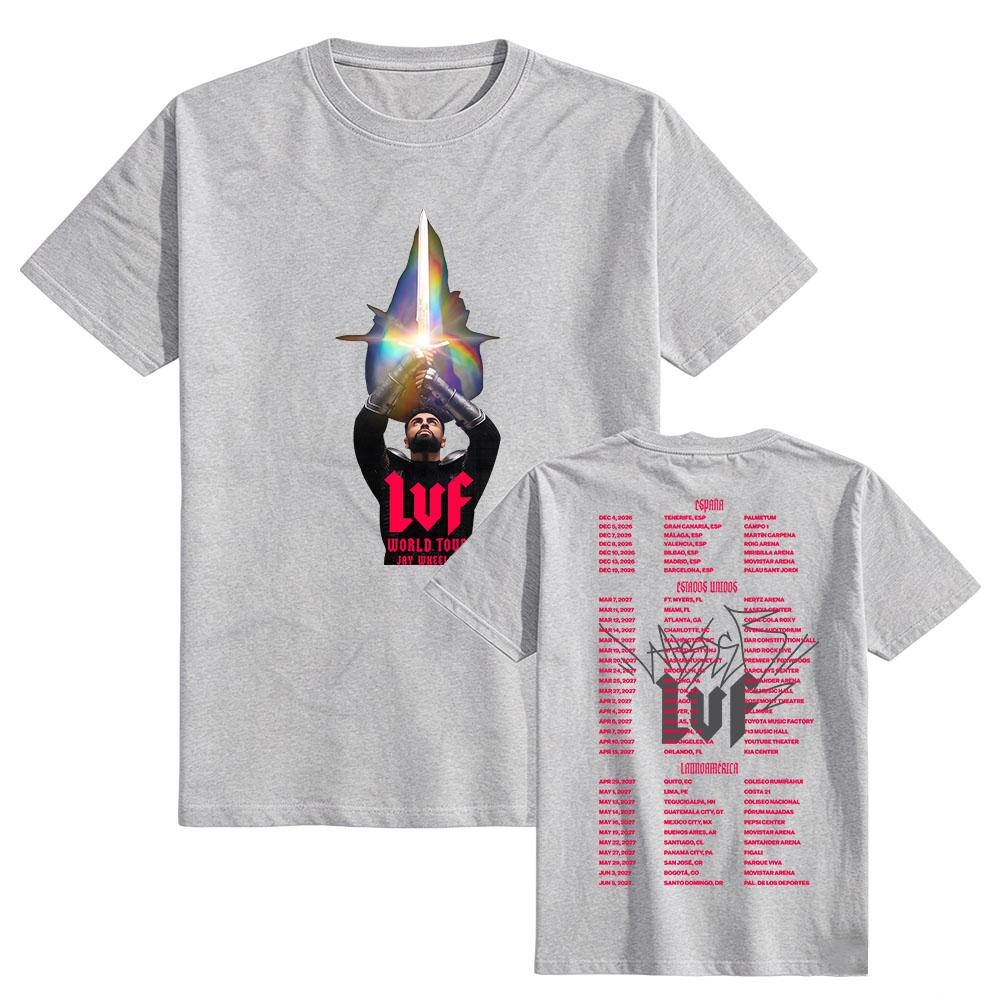 Jay Wheeler La Voz Favorita World Tour 2027 T-shirt Unisex Streetwear Short Sleeve Cotton Soft Tshirts Design Graphic Print Tee