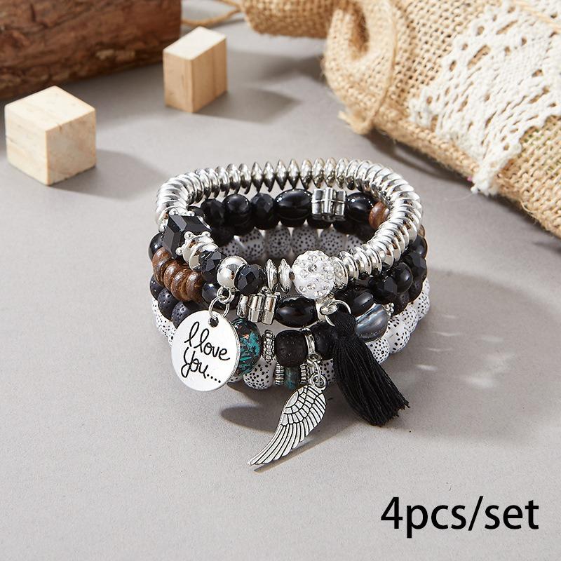 Bohemian bracelet creative tassel multi-layer beaded bracelet