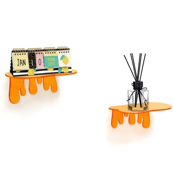 2Pcs Wall Mount Storage Shelf Strong Load-bearing Simple Installation Wall Floating Shelf Organizer Display Rack