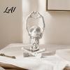 Funky Home Accent Piece Heart-Matching Skull Ornament 3D Printed Skeleton Statue Gothic Novelty Bone Texture Statue Compact Size Sculpture