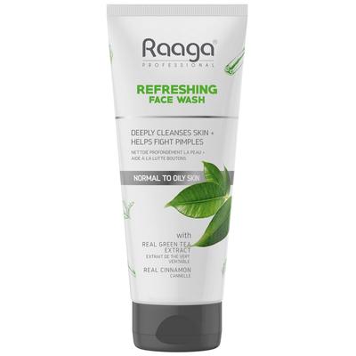 Raaga Professional Refreshing Facewash 80 Ml For Normal To Oily Skin Deep Cleansing With Green Tea Cinnamon Gentle Daily Cleanser