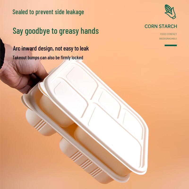 Dalü NWEW-2200 Abbaubare Achteckige Mahlzeitenbox aus Maisstärke