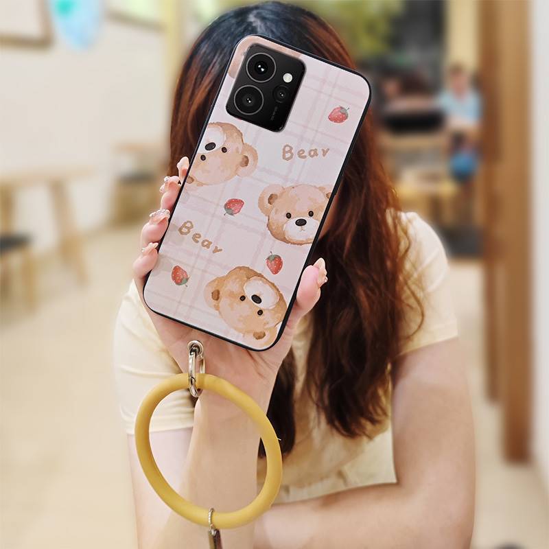 Waterproof Anti-knock Phone Case For Nokia HMD Skyline Ring Cute Back Cover Bracelet Solid Color Soft Case Youth Cartoon