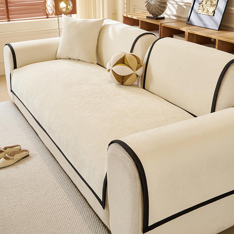 

Non-Slip Sofa Cushion Cover Simplized Solid Chenille Sofa Cover for Living Room Four Seasons Universal Couch Protector Covers 45X45cm pillowcase бежевый