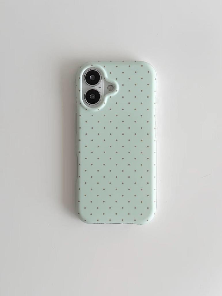 Girly Heart Frosted Polka Dot Case, Compatible with iPhone 14 Pro Max, 15, 16.