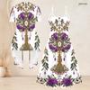 Women Plus Size Two Piece Dress Set Short Sleeve Open Cardigan Strappy V Neck Flared Printed Dress