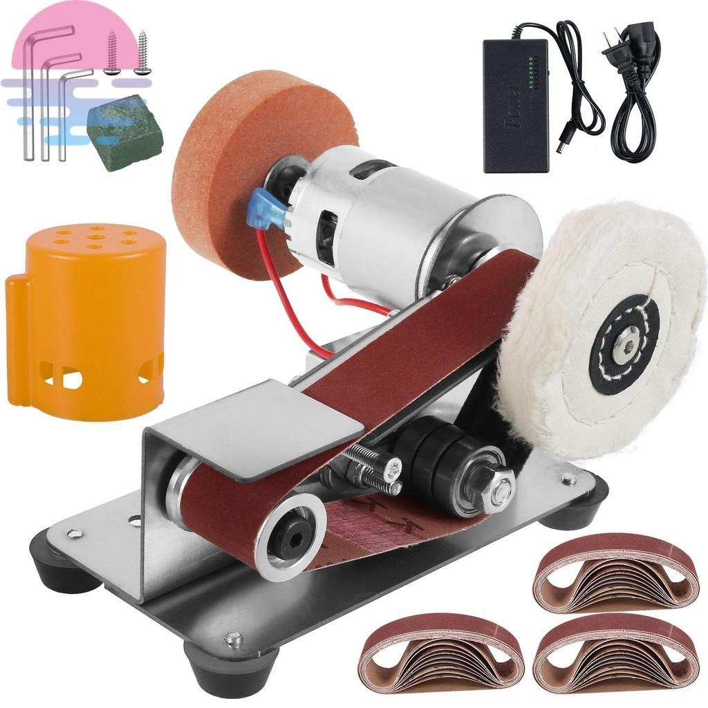 Electric Polishing Sharpener 7 Speed Adjustable Vertical Belt Sanding Polishing Machine Multifunctional Electric Belt Grinder