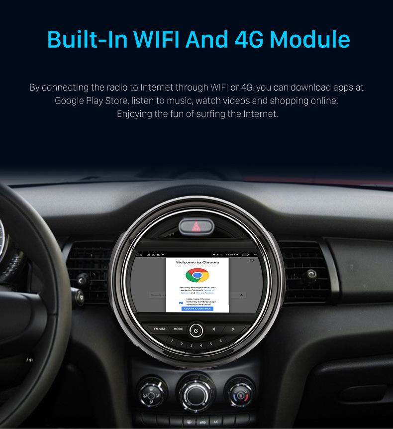 Compatible with 2014-2019 BMW MINI Cooper F54, F55, F56, F60 Featuring Ambient Lighting and Navigation.