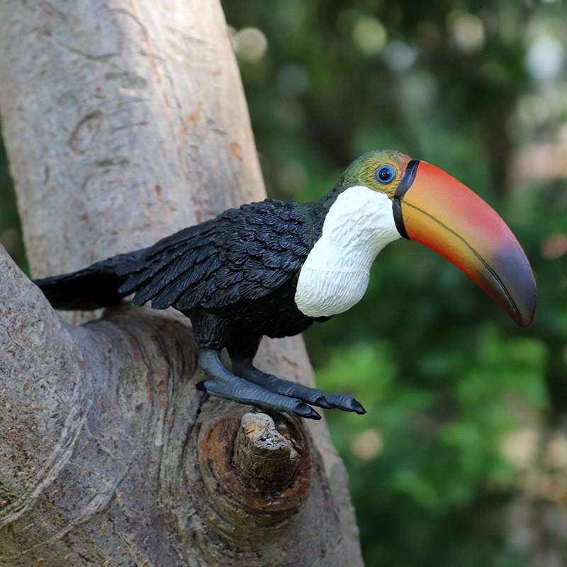 Simulated Animal Wild Big Billed Bird Ramphastos Toco Model Ornament Toys