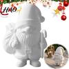 Holiday Tabletop Decor 3D Printed Santa Claus Figure for DIY Painting, Christmas Personalized Gift Ornament, White Resin Figurine Desk Shelf