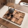 Kitchen Sink Drying Pad 3D Wood Grain Dish Mat, Diatom Mud Absorbent Mat for Fast Counter, Non-slip Heat Resistant Cup Coffee Decorative Counter