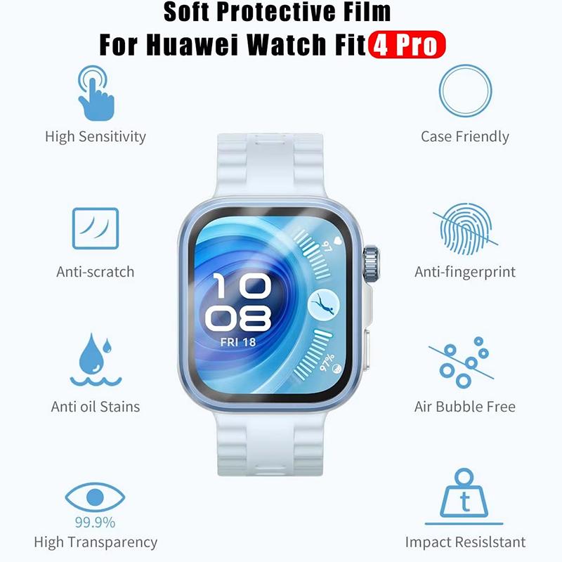 1/2 PCS Screen Protector for Huawei Watch Fit 4 film Anti-Scratch Tempered glass Protective TPU Soft for Huawei Watch Fit 4 pro