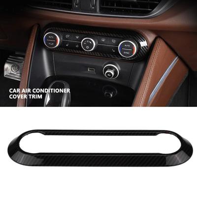 Carbon Fiber Interiér auta Klimatizace Obložení krytu ovládacího panelu pro Alfa Romeo Stelvio 2017 2018 Giulia